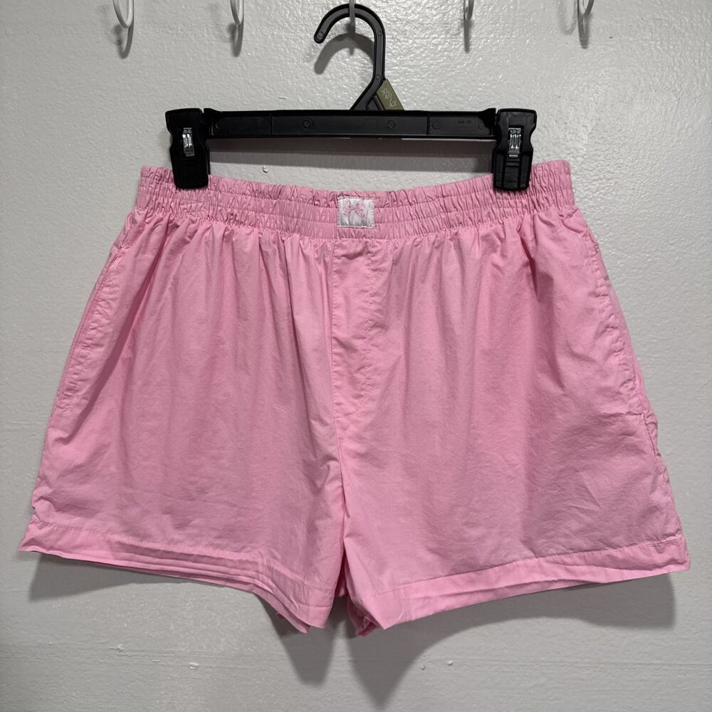 Happily Grey Pajama Shorts Size L Pink Cotton Lounge Sleep Lightweight Comfy